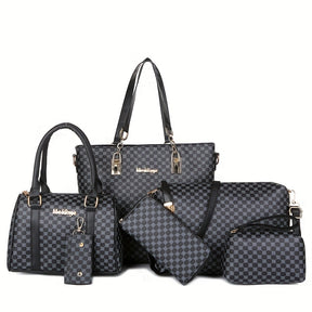 Conjunto 6 Bolsas de Couro Mabelly de Luxo