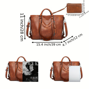 Bolsa Grande de Couro Atenas [Compre 1 Leve 2]