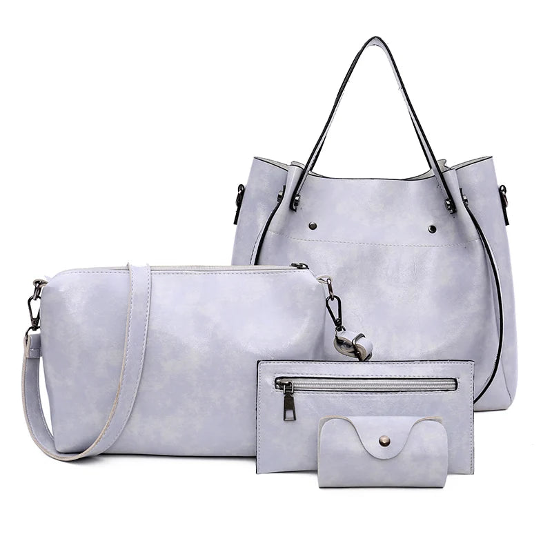 Conjunto 4 Bolsas de Couro Louisi Feminina