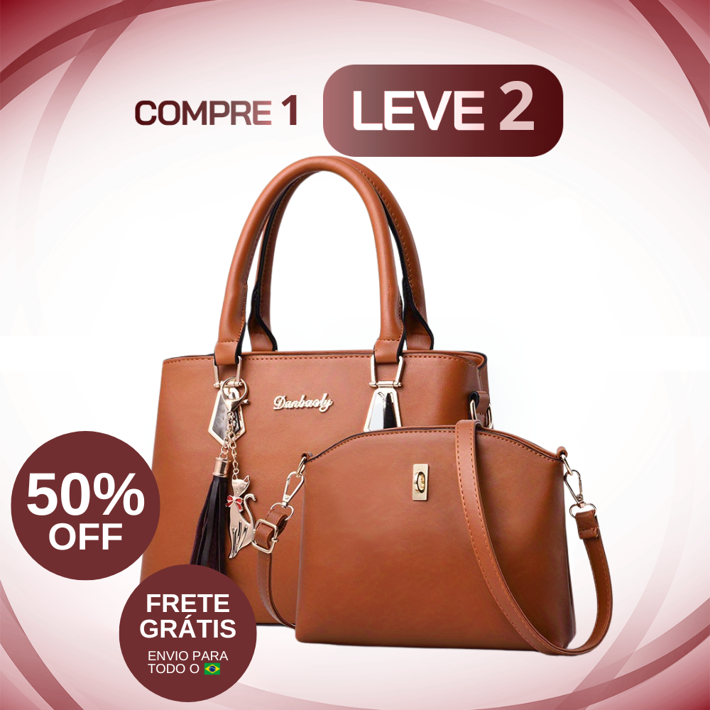 Bolsa de Couro Feminina Dellirium - Compre 1 Leve 2 [Último dia De Promoção]