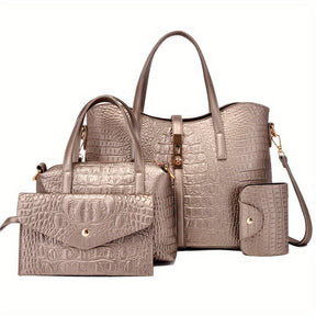 Bolsa de Couro Crocodilo Marie [Compre 1 Leve 4]